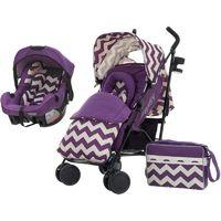 Obaby Zeal 2in1 Travel System-Zigzag Purple (NEW)