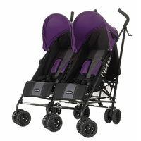 obaby apollo twin stroller purple new