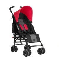 obaby stroller atlas black grey red hood