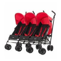 obaby mercury triple stroller red and black