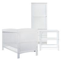 Obaby Grace 3 Piece Set in White and FREE mattress
