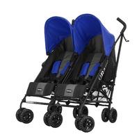 Obaby Apollo Black and Grey Twin Stroller Blue