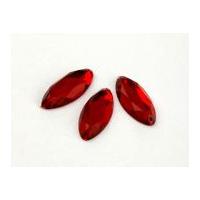 oblong sew stick on acrylic jewels red