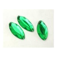 Oblong Sew & Stick On Acrylic Jewels Emerald Green