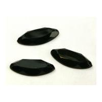 oblong sew stick on acrylic jewels black