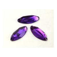 Oblong Sew & Stick On Acrylic Jewels Purple