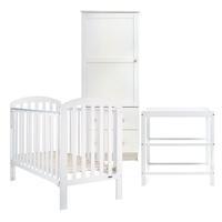 Obaby Lily 3 Piece Set in White and FREE mattress