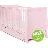 Obaby Stamford Sleigh Cot Bed Including Underbed Drawer-Eton Mess + Free Mattress worth £39.99! (New)