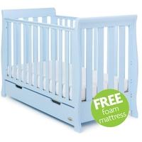 obaby stamford sleigh mini cot bed including underbed drawer bonbon bl ...