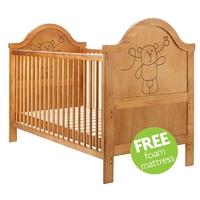 Obaby B Is For Bear Cot Bed-Country Pine (New) + Free Foam Mattress worth £39.99!