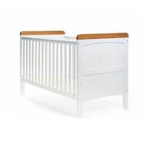 obaby disney winnie the pooh deluxe cot bed white with pine trim new