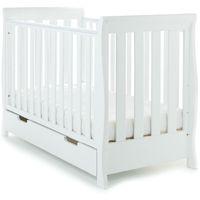 obaby stamford sleigh mini cot bed including underbed drawer sprung ma ...