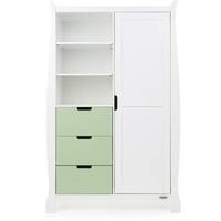 obaby stamford double wardrobe white with pistachio