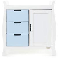 obaby stamford changing unit white with bonbon blue