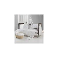 Obaby B Is For Bear Quilt & Bumper 2 Piece Set-White (New)