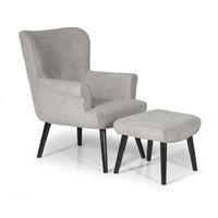 oban fabric armchair and footstool grey