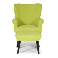 Oban Fabric Armchair and Footstool Green