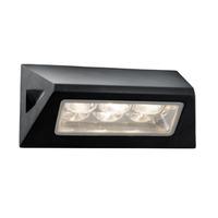 oblong led aluminium black wall bracket outdoor lamp