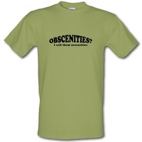 obscenities - i call them necessities male t-shirt.