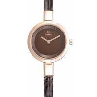 Obaku Ladies Rose Gold Plated Mesh Bracelet Watch V129LXVNMN