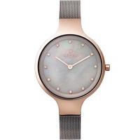 obaku ladies mother of pearl mesh bracelet watch v173lxvjmj