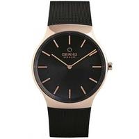 Obaku Mens Rose Gold Plated Mesh Bracelet Watch V178GXVBMB