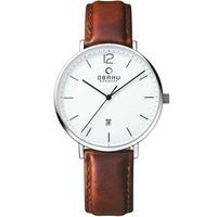 Obaku Mens Brown Strap Watch V181GDCWRN