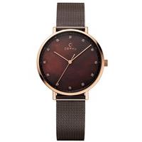 obaku ladies bronze tone mesh bracelet watch v186lxvnmn