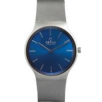 obaku mens blue dial mesh bracelet watch v178gxclmc