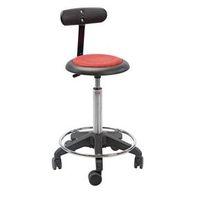 OCTOPUS MICRO STOOL, RED - WITH WHEELS, FOOTRING AND BACKREST