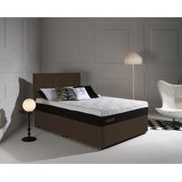 Octaspring Tiffany Chocolate Fabric Divan Bed with Hybrid Plus Mattress