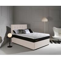 Octaspring Tiffany White Sand Fabric Divan Bed with Hybrid Plus Mattress