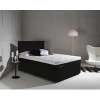 Octaspring Tiffany Midnight Black Fabric Divan Bed with Tribrid Mattress