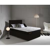 octaspring tiffany midnight black fabric divan bed with hybrid plus ma ...
