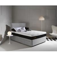 Octaspring Tiffany Silver Mist Fabric Divan Bed with Hybrid Mattress