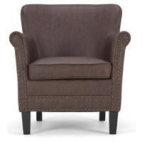 Occtavia Faux Leather Chair, Brown