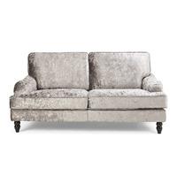 ocean crushed velvet 3 seater sofa silver