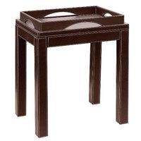 Occasional Table In Brown Faux Leather With Tray