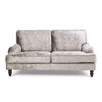 Ocean Crushed Velvet 3 Seater Sofa Silver