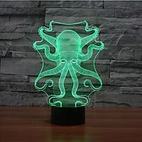 Octopus Touch Dimming 3D LED Night Light 7Colorful Decoration Atmosphere Lamp Novelty Lighting Christmas Light