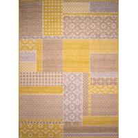 Ochre Yellow Contemporary Patchwork Rug - Milan 80x150