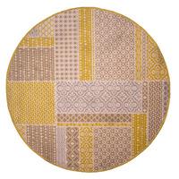 Ochre Yellow Contemporary Patchwork Rug - Milan C120