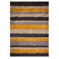 ochre striped fluugy shaggy rug helsinki m