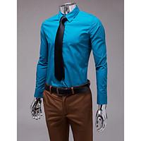 Ocean Blue Slim Fit Long Sleeve Shirt