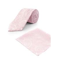 Occasions Light Pink Paisley Jacquard Tie & Pocket Square Set 0 Light Pink