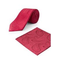 Occasions Red Paisley Tie & Pocket Square Set 0 RED
