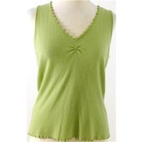 Ochre Size 12 High Quality Soft and Luxurious Pure Cashmere Green Vest