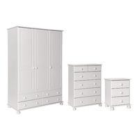 Odense 3 Door 4 Drawer Robe, 3 Drawer Bedside and 2 Plus 4 Deep Drawer Chest