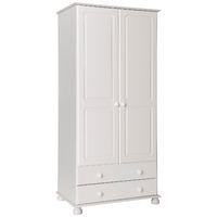 odense white 2 door 2 drawer robe