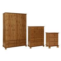 Odense 3 Door 4 Drawer Robe, 3 Drawer Bedside and 2 Plus 4 Deep Drawer Chest